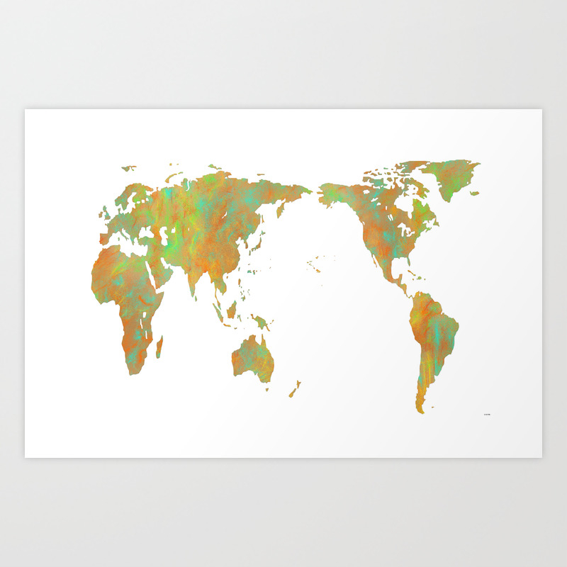Australia Centric World Map Art Print By Marlenewatson Society6
