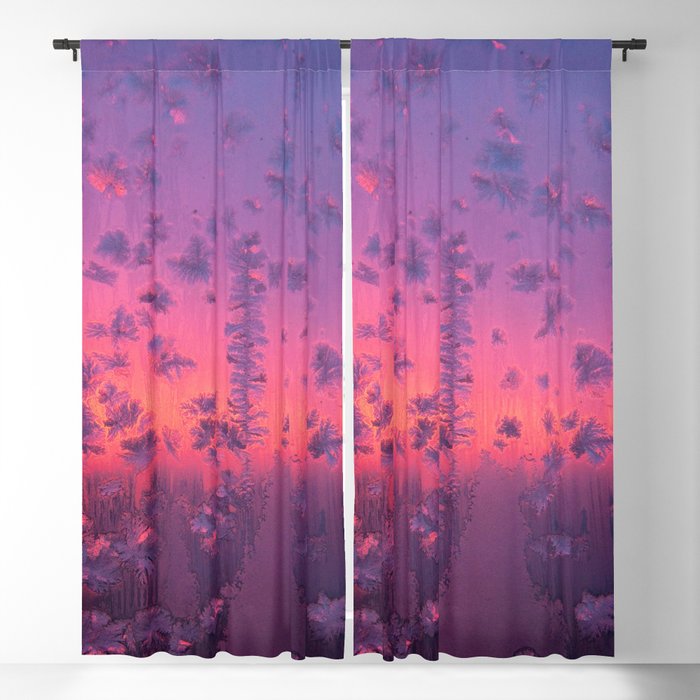 Abstract watercolor purple pink ombre floral  Blackout Curtain