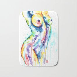 Female Figure Artistic Nude In Watercolor by Lisa Whitehouse Bath Mat | Nudeportrait, Watercolor, Nudes, Nakedfemalebody, Eroticart, Nudewomen, Femalebody, Breasts, Female, Sexywomen 