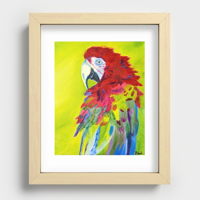 Fiery Feathers Scarlet Macaw Recessed Framed Print