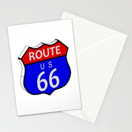 Route 66 Highway Sign Stationery Card