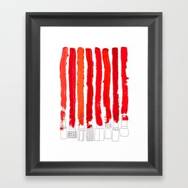 Lipstick Stripes - Red Shades Framed Art Print
