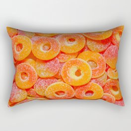 Sour Peach Slices and Rings Candy Photograph Rectangular Pillow