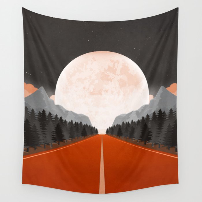 Drive Me To The Moon Wall Tapestry