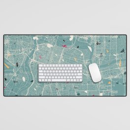 USA, Sacramento - Pastel City Map - Terrazzo Collage - Marble Desk Mat