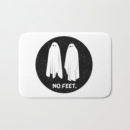 No Feet Ghosts Black and White Graphic Bath Mat