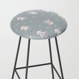 Cute Sheeps on Clouds with Stars Bar Stool