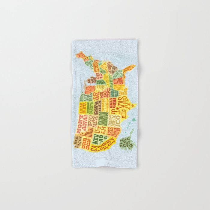 United States of America Map Hand & Bath Towel