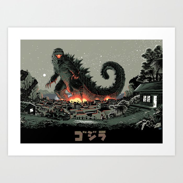 Godzilla - Gray Edition Kunstdrucke | Comics, Illustration, Gemälde, Digital