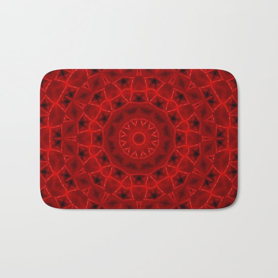 Kaleidoscope Red Alien Nest Pattern Bath Mat
