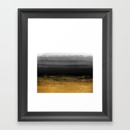 Black and Gold grunge stripes on clear white backround I - Stripes - Striped Framed Art Print