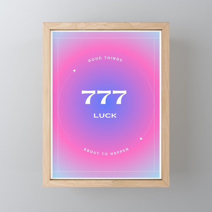 Angel Number Gradient: 777 Framed Mini Art Print