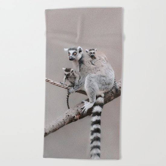 LEMURS by Monika Strigel Beach Towel