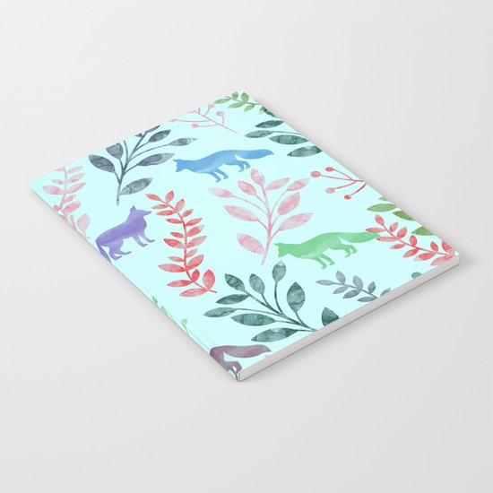 Watercolor Floral & Fox Notebook