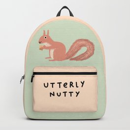 Utterly Nutty Backpack | Curated, Children, Nut, Nutter, Baby, Kids, Squirrels, Red, Joke, Nutty 