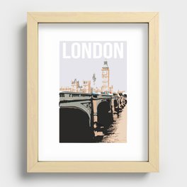 Retro Poster of Cities and landmarks London  Recessed Framed Print