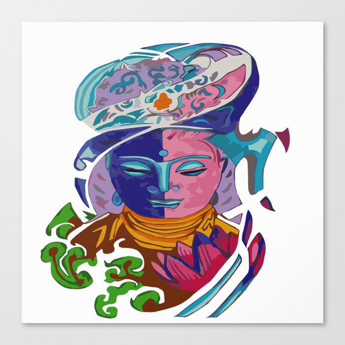 Colorful Buddha Asian Art Canvas Print