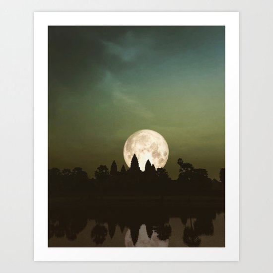 Angkor Wat Super Moon Art Print