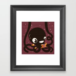 Octopus Book Bag Framed Art Print
