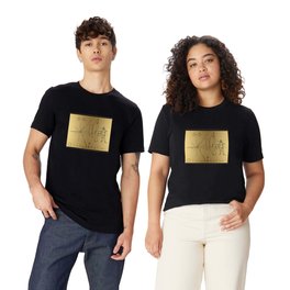 We Come With Piece (Pioneer probe plaque) by Dan Levin T-shirt