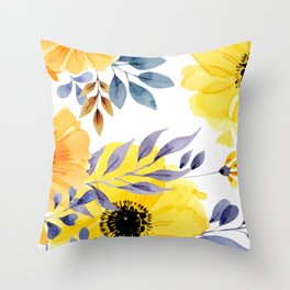 FLOWERS WATERCOLOR 10 Throw Pillow