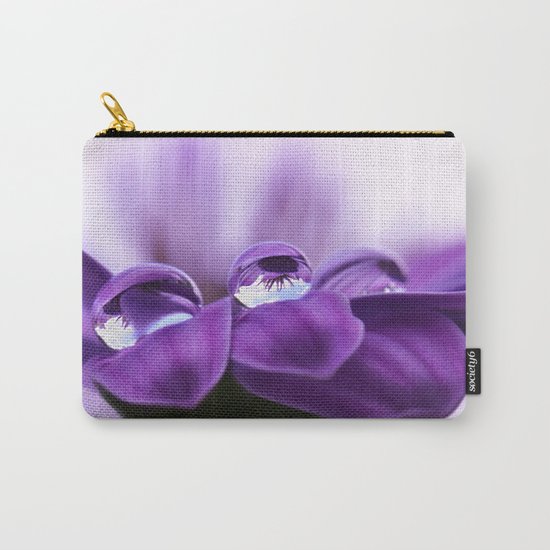 Violet flower with drops 262 Carry-All Pouch