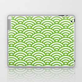 Seigaiha - Japanese Traditional pattern green Laptop Skin