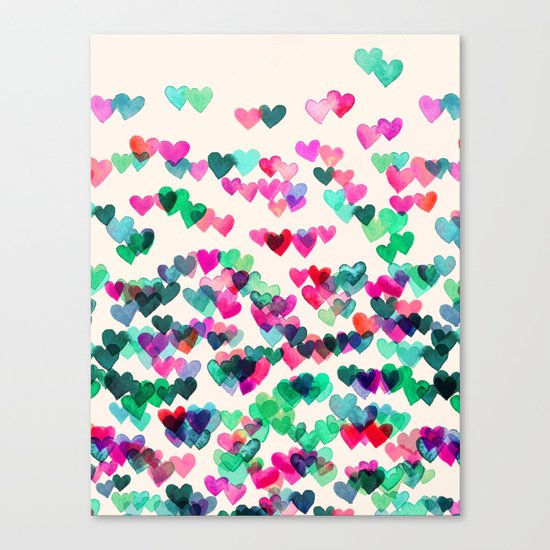 Heart Connections II - watercolor painting (color variation) Canvas Print