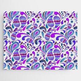 Paisley Blast - Purple Blue Palette Jigsaw Puzzle