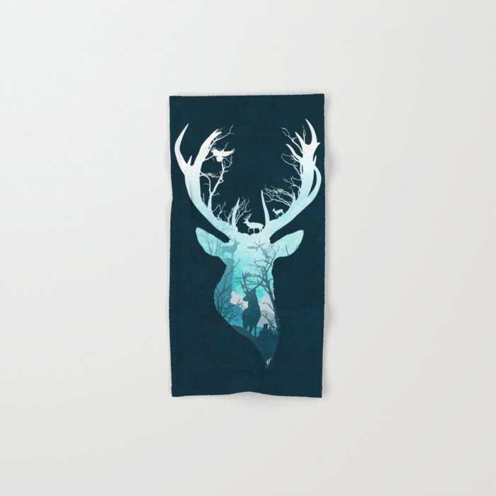 Deer Blue Winter Hand & Bath Towel