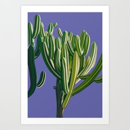 Desert Cactus - Periwinkle Art Print