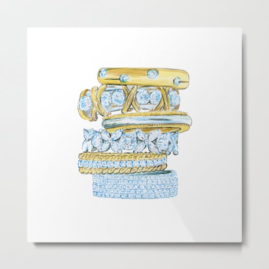 Golden Rings Metal Print