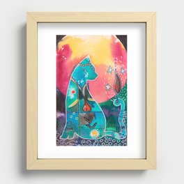 Super Cat - fantastic animal - by LiliFlore Recessed Framed Print