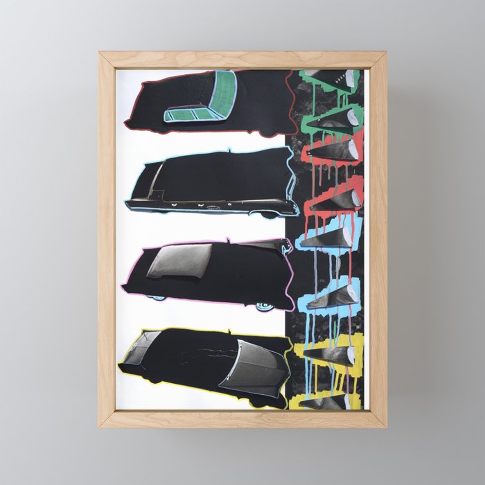 Disassembled Car Collage Breakdown Framed Mini Art Print