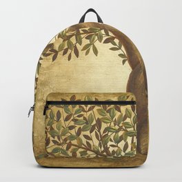 The Love Tree Backpack | Friendship, Painting, Nature, Square, Lovetree, Oil, Green, Szidikur, Relationship, Gold 