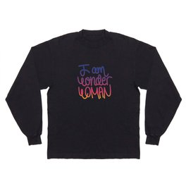 Woman power inspiration quote in a colorful gradient Long Sleeve T Shirt