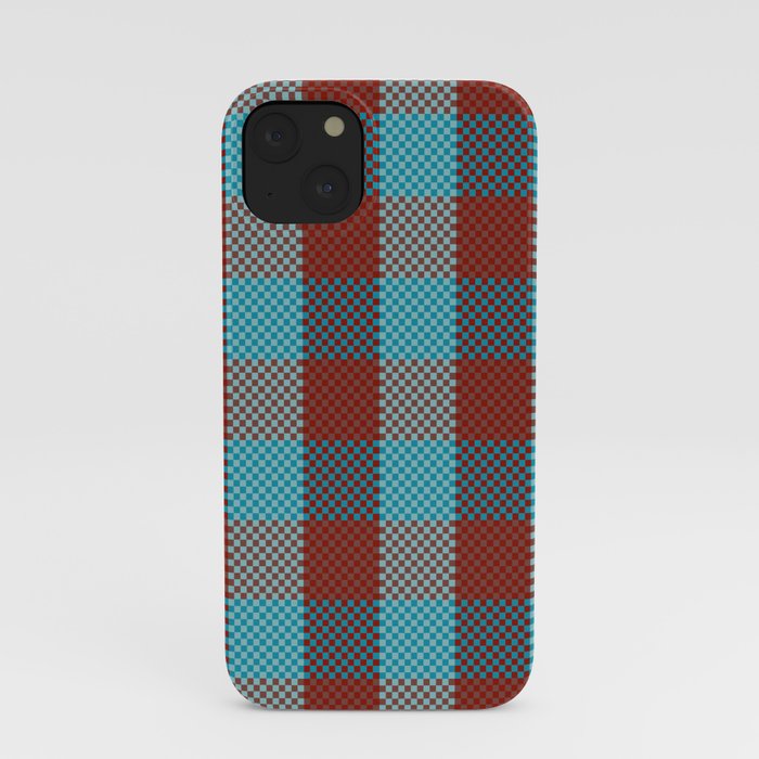 Pixel Plaid - Cranberry Bog iPhone Case