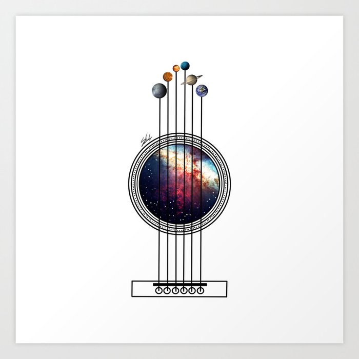 Space guitar. Art Print