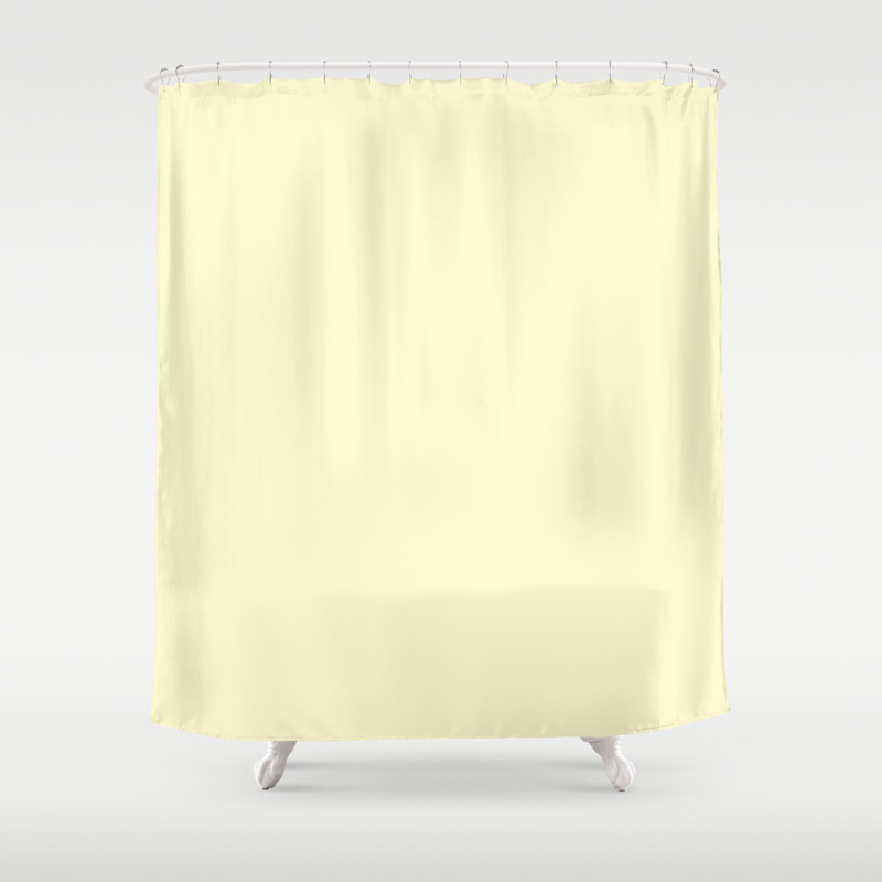 Pastel Lemon Yellow Pale Soft Meringue Yellow Shower Curtain By