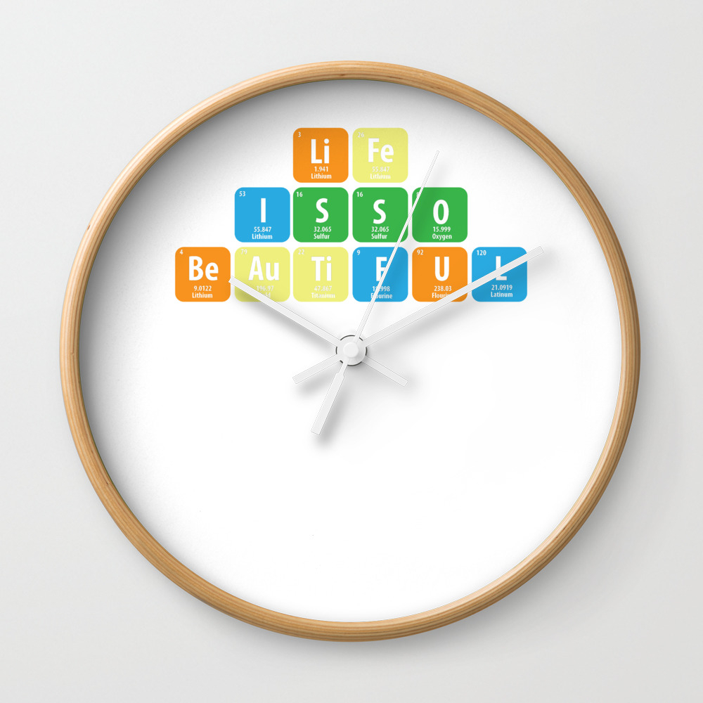 Science Periodic Table Element Life Gift Wall Clock