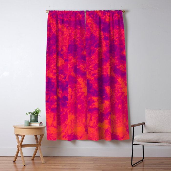 Orange Purple Abstract Texture 2 Blackout Curtain By Liriok