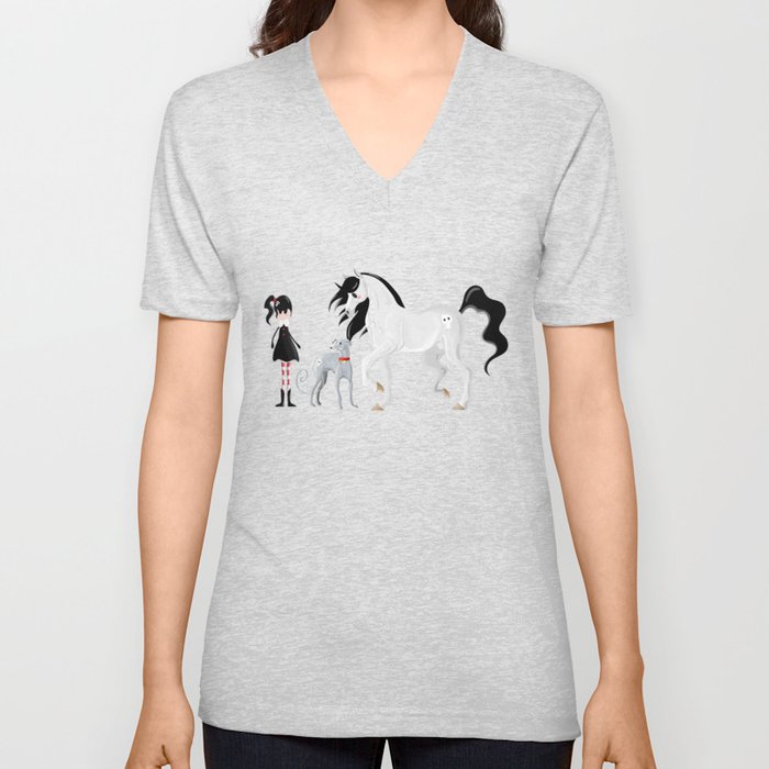 Dreamer and her Companions V Neck T Shirt