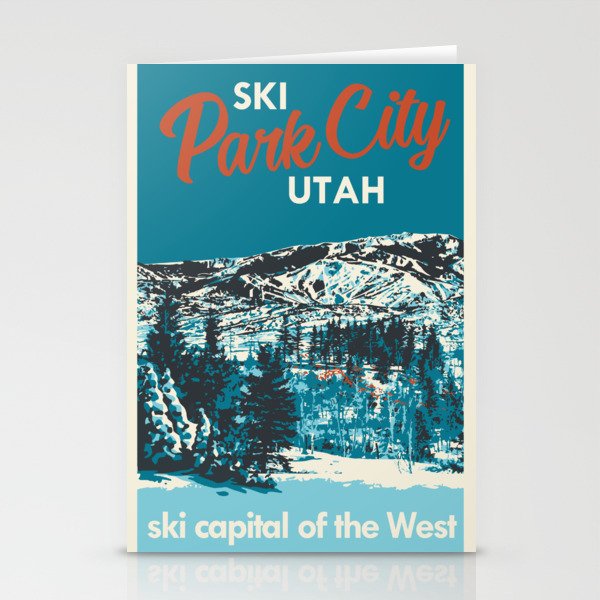 Park City Vintage Ski Poster Stationery Cards