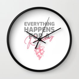 Everything happens for a Riesling funny pun Wall Clock