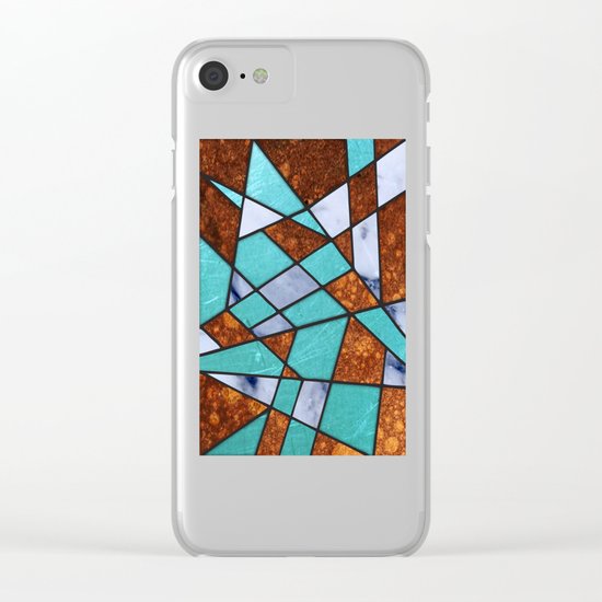 #477 Marble Shards & Copper Clear iPhone Case
