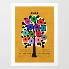 2024 Colorful Tree Calendar Art Print