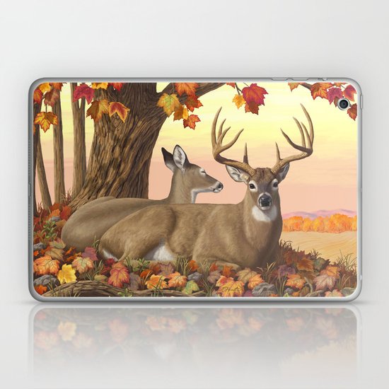 Hilltop Retreat Whitetail Deer Painting Laptop Ipad Skin By