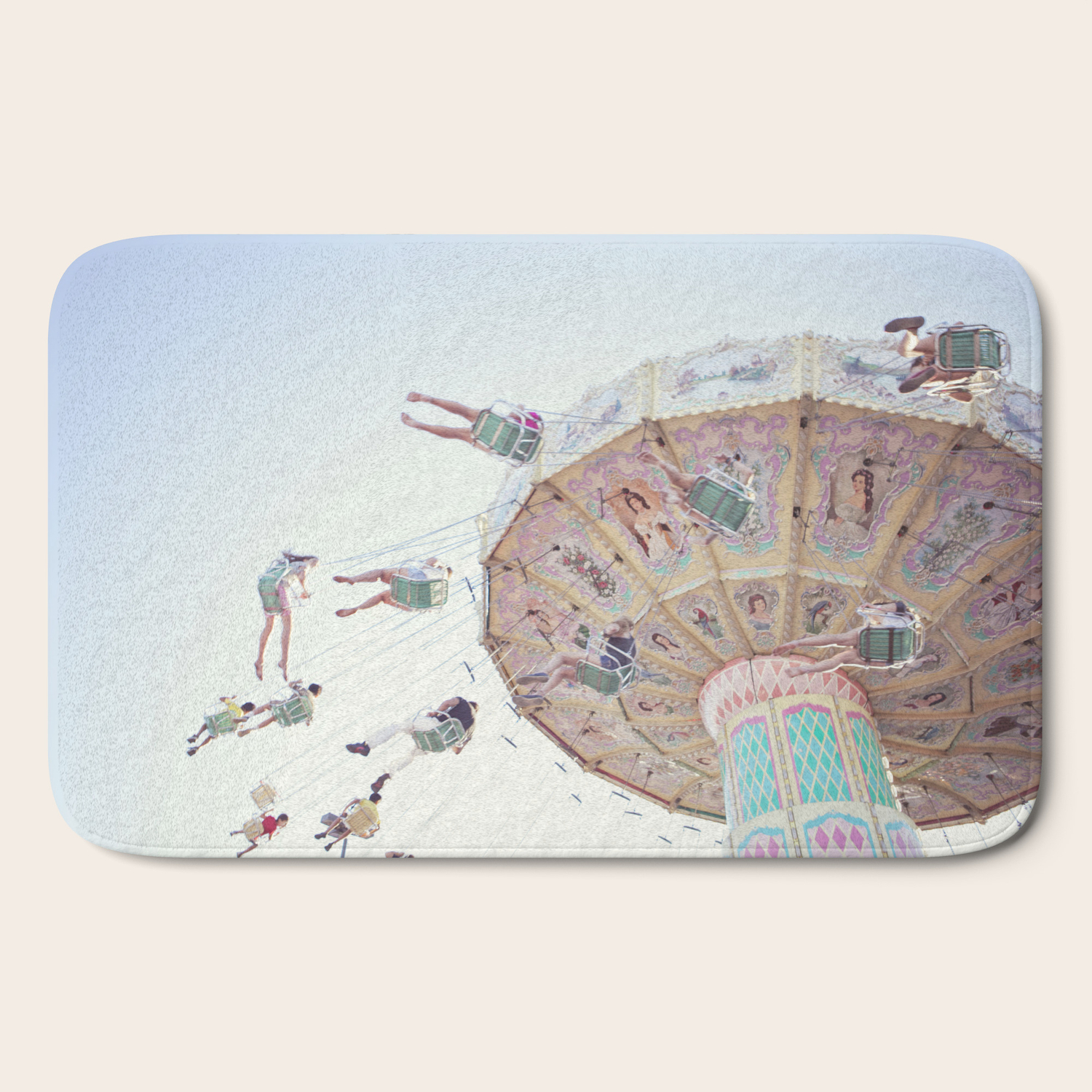 Vintage Ferris Wheel Bath Mat By Mishelsky Society6