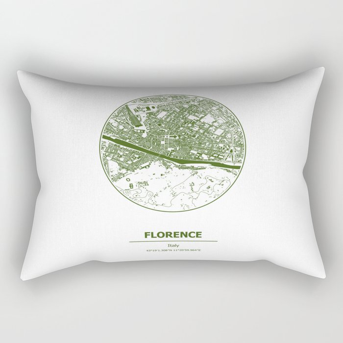 Florence city map coordinates Rectangular Pillow