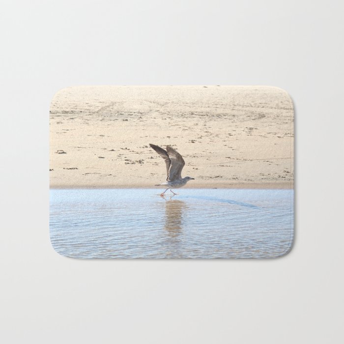 Seagull bird taking off Bath Mat